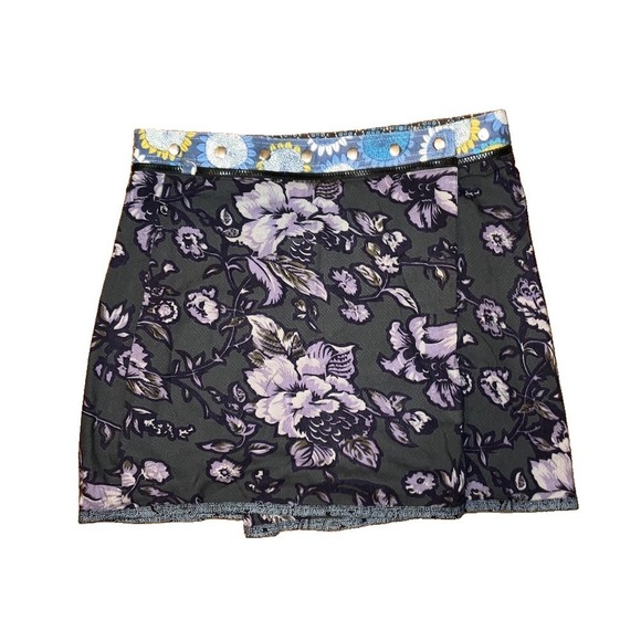 Zand Amsterdam Dresses & Skirts - Zand Amsterdam Reversible Wrap Mini Skirt Adjustable Snap Waist Boho